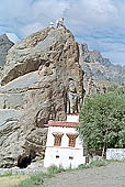 Ladakh - Mulbekh, rock carved relief of Maitreya Buddha